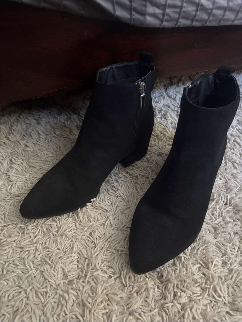Women's Black Pointed Toe Ankle Boots